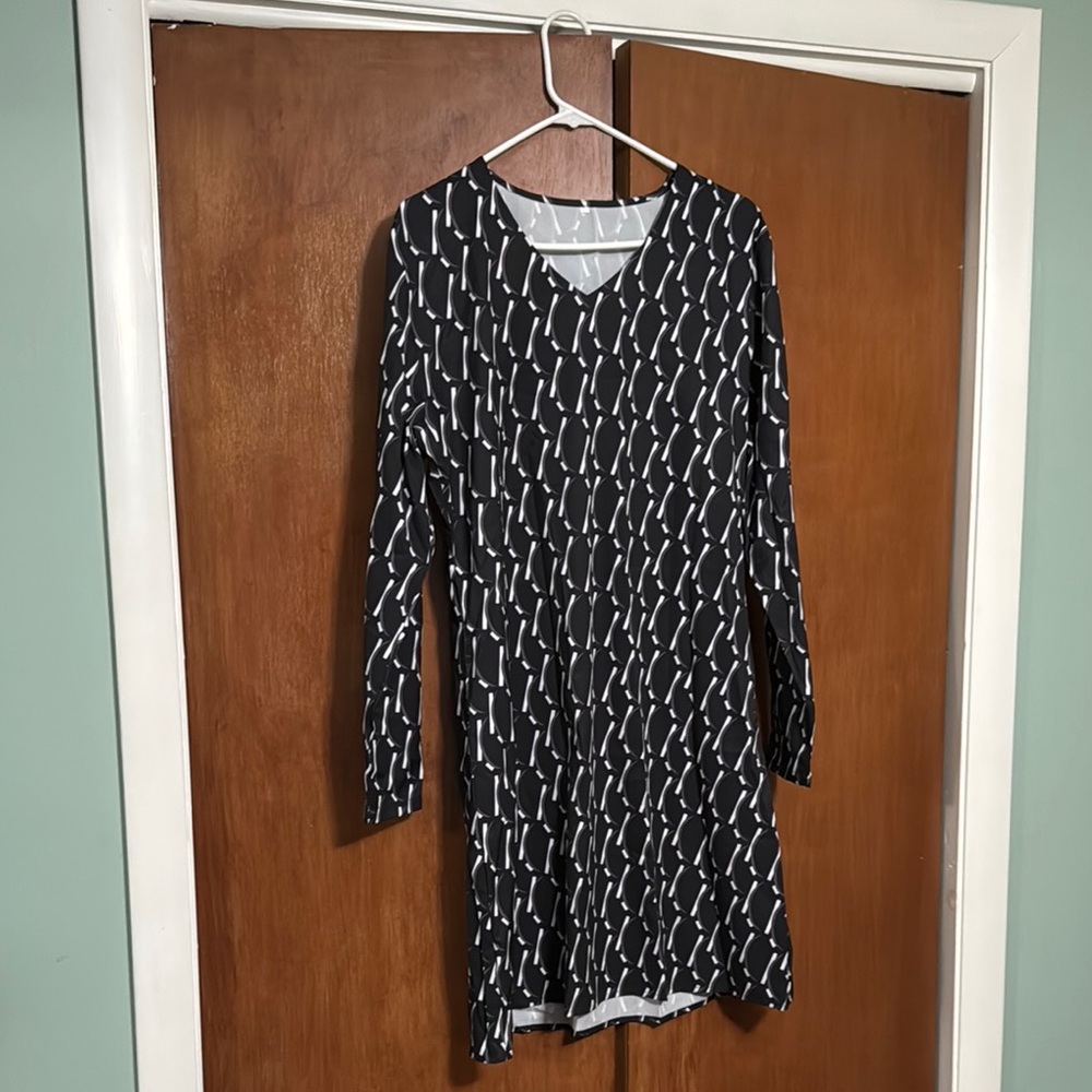 Black and White Patterned Dress